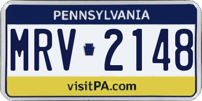 PA license plate MRV2148