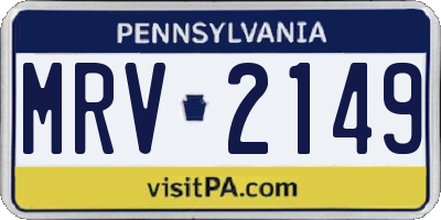 PA license plate MRV2149
