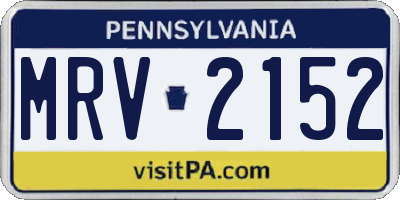 PA license plate MRV2152