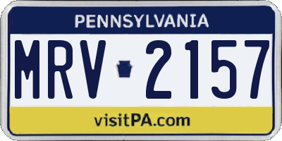 PA license plate MRV2157