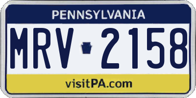 PA license plate MRV2158