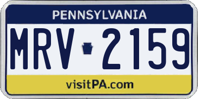 PA license plate MRV2159