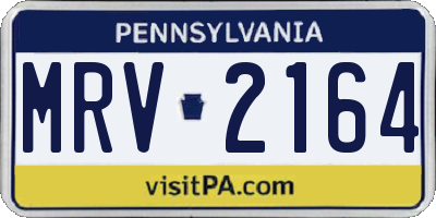 PA license plate MRV2164