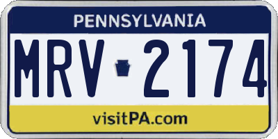 PA license plate MRV2174