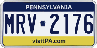 PA license plate MRV2176