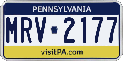 PA license plate MRV2177