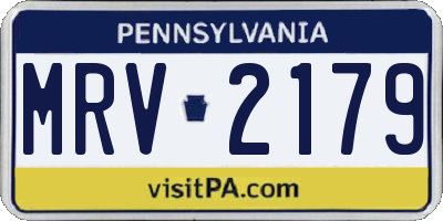 PA license plate MRV2179