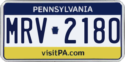 PA license plate MRV2180