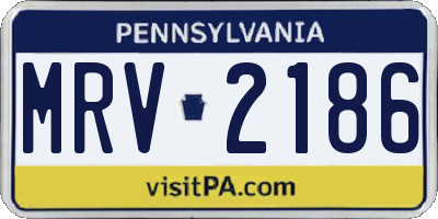 PA license plate MRV2186