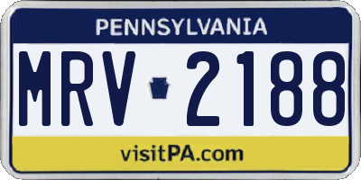 PA license plate MRV2188