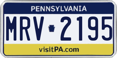 PA license plate MRV2195