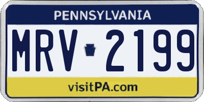 PA license plate MRV2199