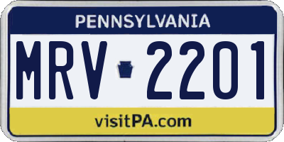 PA license plate MRV2201