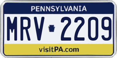 PA license plate MRV2209