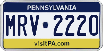 PA license plate MRV2220