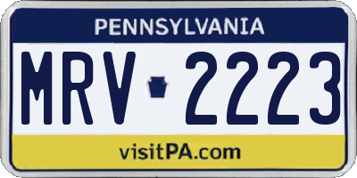 PA license plate MRV2223