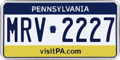 PA license plate MRV2227