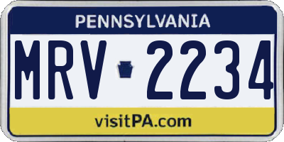 PA license plate MRV2234