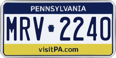 PA license plate MRV2240