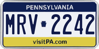 PA license plate MRV2242