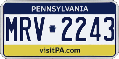 PA license plate MRV2243