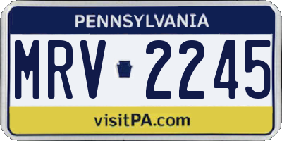 PA license plate MRV2245