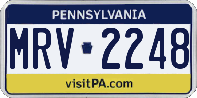 PA license plate MRV2248