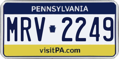 PA license plate MRV2249