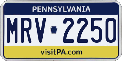 PA license plate MRV2250
