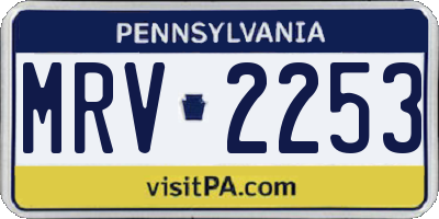 PA license plate MRV2253