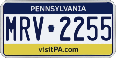 PA license plate MRV2255