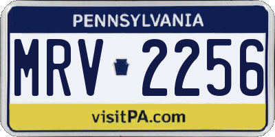 PA license plate MRV2256