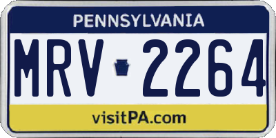 PA license plate MRV2264