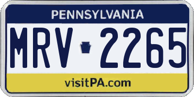 PA license plate MRV2265