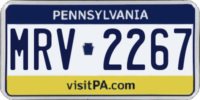 PA license plate MRV2267