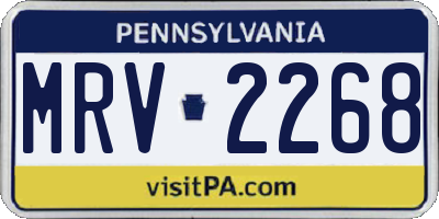 PA license plate MRV2268