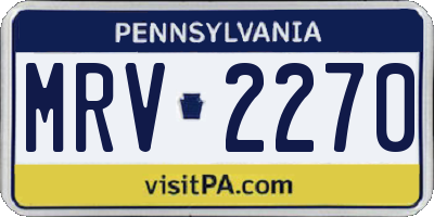 PA license plate MRV2270