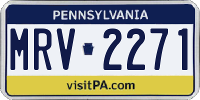PA license plate MRV2271