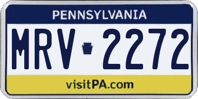 PA license plate MRV2272