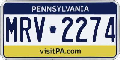 PA license plate MRV2274