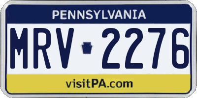 PA license plate MRV2276