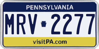 PA license plate MRV2277
