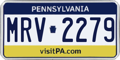 PA license plate MRV2279