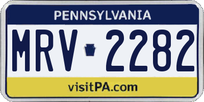 PA license plate MRV2282