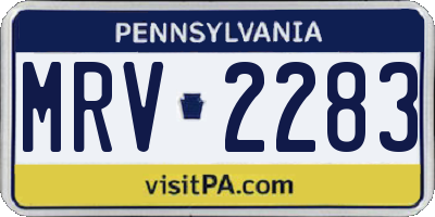 PA license plate MRV2283