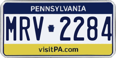 PA license plate MRV2284