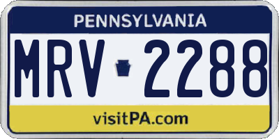 PA license plate MRV2288