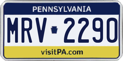 PA license plate MRV2290