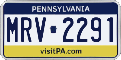 PA license plate MRV2291