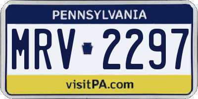 PA license plate MRV2297